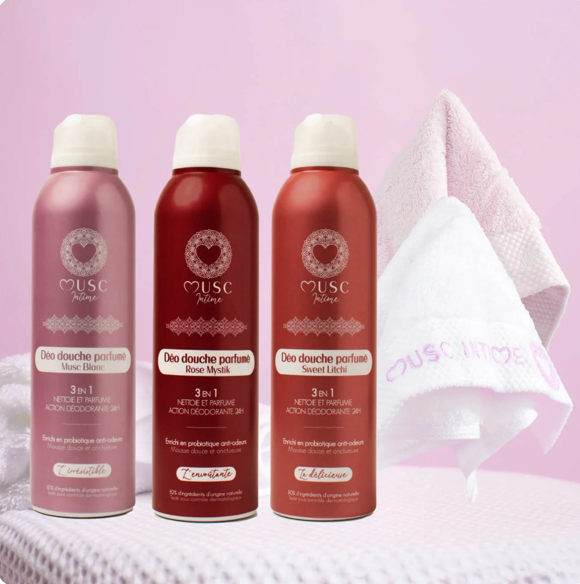 Lot de 3 déos douches parfumés pack découverte