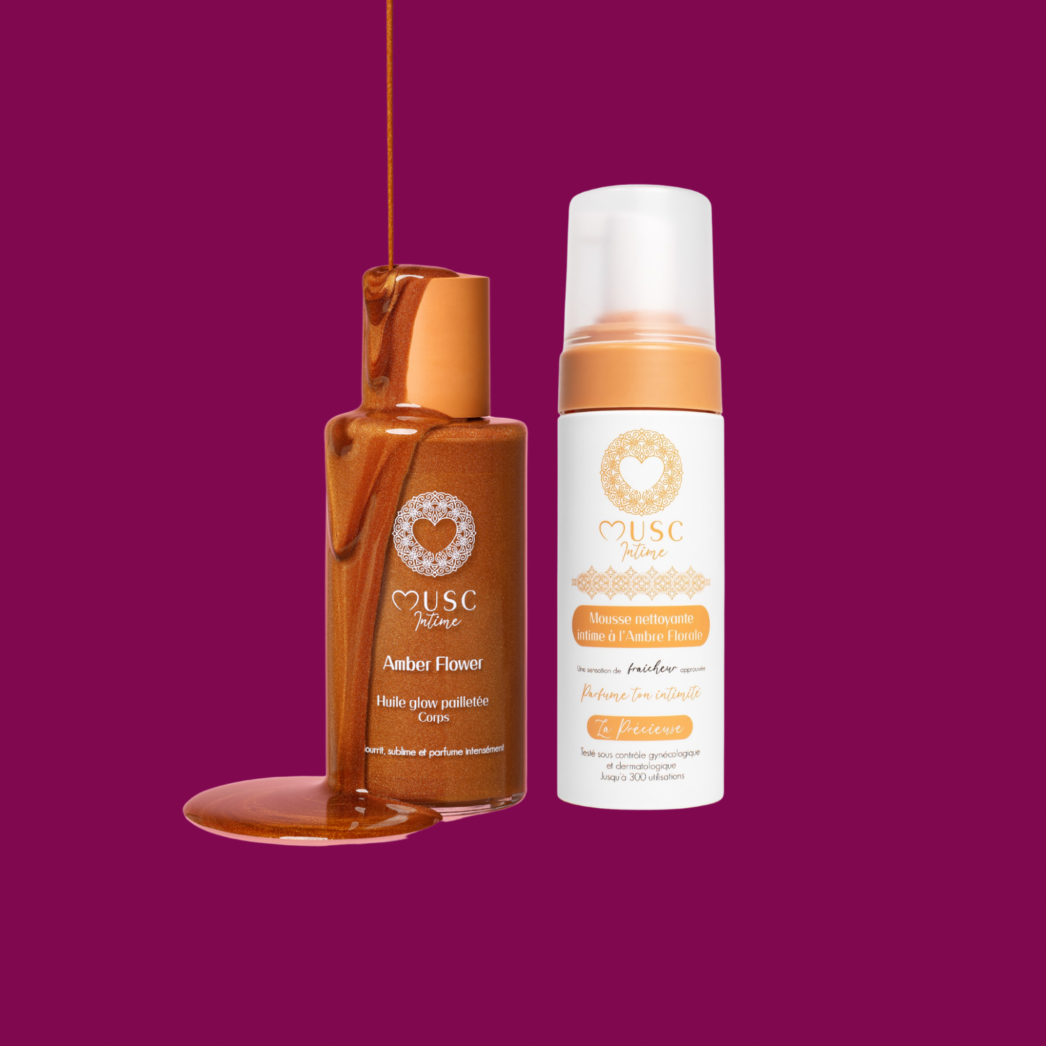 DUO GOLD AMBER FLOWER